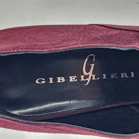GIBELLIERI NWOB Burgundy Suede Platform Lace Up Bootie - Picture 8 of 10